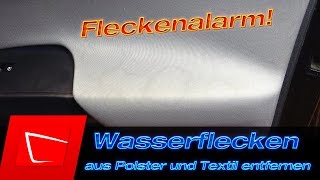 Wasserflecken in Polsterflächen entfernen  Innenraumreinigung  Türverkleidung reinigen [upl. by Idak866]