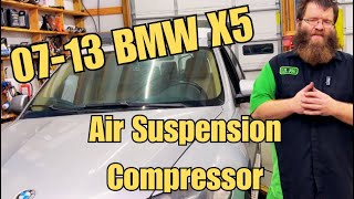 20072013 BMW X5 Air Suspension Compressor Replacement Code 5F9A [upl. by Neela]