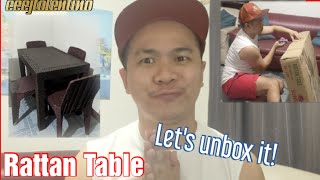 Unboxing Plastic Rattan Table [upl. by Anayaran]