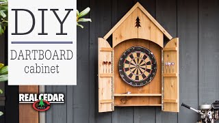 DIY Rustic Dart Board Cabinet  RealCedarcom [upl. by Tarsuss70]