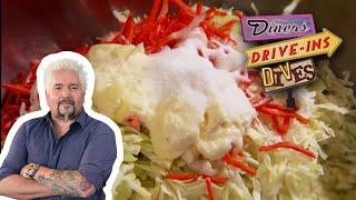 How to Make One Righteous Chili Dog  Diners Driveins and Dives with Guy Fieri  Food Network [upl. by Mathew]