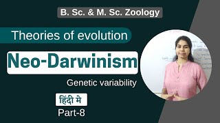 NeoDarwinism or Modern concept or Synthetic theory of evolution Part1  in Hindi  Zoology [upl. by Rimidalg]