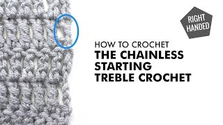 Chainless Starting Treble Crochet  Crochet Technique  Right Handed [upl. by Neom186]