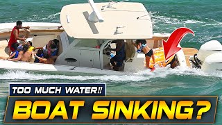 BOAT SINKING FAMILY IN PANIC MODE AT HAULOVER INLET  BOAT ZONE [upl. by Nytsrik944]