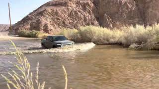 2022 Rivian R1T water fording at Mojave [upl. by Patsis]