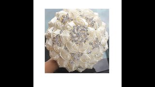 Butterflies Bridal DIY Brooch Bouquet Tutorial l Very Easy Low Cost Wedding project l Fabric Roses [upl. by Nollid741]