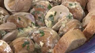 Grilled Clams over garlic butter [upl. by Bohrer]