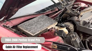 DIY Car Maintenance StepbyStep Guide to Replace Cabin Air Filter in Pontiac Grand Prix [upl. by Aleil]