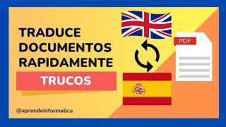 🔵Como TRADUCIR un documento PDF de INGLÉS A ESPAÑOL  GRATIS [upl. by Auohs304]