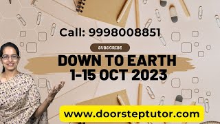 Down to Earth  Carbon Credits Carbon Capture and Storage etc 115 Oct 2023  UPSC GS [upl. by Olette96]