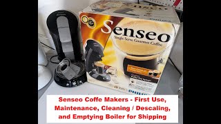 Senseo Coffee Maker First Use Startup Maintenance Descaling and Emptying Boiler for Shipping [upl. by Euphemiah]