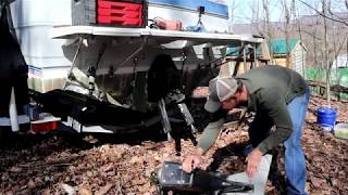 Removing the OMC Cobera outdrive on the 1989 Bayliner 2455 project boat [upl. by Naginarb113]