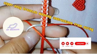 Super Easy Bracelet Weaving Instructions From String  DIY BRACELET  DIYHANDMADE [upl. by Balas]