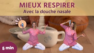 MIEUX RESPIRER  Comment se nettoyer le nez à leau salée avec le neti pot ou lirrigateur nasal [upl. by Gabey367]