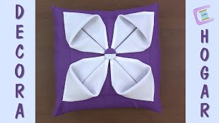 💜💜Cojín Drapeado Flor 4 Pétalos Espléndida 💜💜 Capítulo 1 de 1  SMOCKING CUSHION CAPITONE [upl. by Vidovic773]