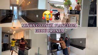 MINHA COZINHA PLANEJADA FICOU PRONTA🥹❤️ FAXINAMOS TUDO [upl. by Nallid256]