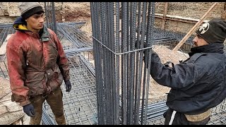 Reinforced Concrete Column Construction Process  How Is Made [upl. by Yvad]