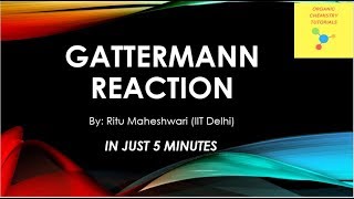 Gattermann Reaction Mechanism Gattermann aldehyde synthesis Reaction [upl. by Caprice]