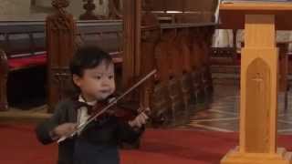 Joshua Tan aged 3 performing violin at his first soloists concert [upl. by Greenlee882]