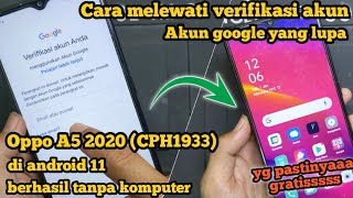 CARA BYPASS FRP OPPO A5 2020 LUPA AKUN GOOGLE ANROID 11 [upl. by Ikram110]