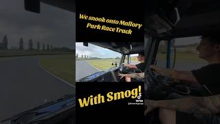 We Snook onto Mallory Park race track with our Mercedes Unimog Smog [upl. by Aicinet]