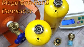 How to refill mapp gas cylinder with adaptor  propane gas rmapp gas Brazing welding refill [upl. by Retep]