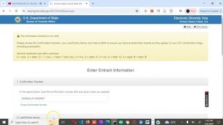 DV Lottery Entrant Status Check Step by Step [upl. by Inalawi679]