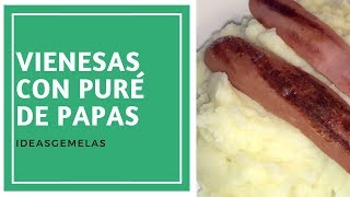 RECETA COMO HACER VIENESAS CON PURE DE PAPAS  MASHED POTATOES WITH HOT DOGS [upl. by Vivie]