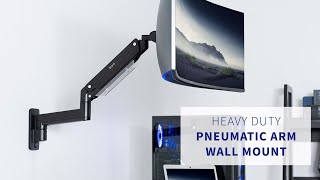 MOUNTV101G1 Pneumatic Arm Single Ultrawide Monitor Wall Mount by VIVO [upl. by Levey]