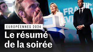 Européennes 2024  le résumé 🔴 RN en tête et Macron annonce la dissolution de lAssemblée nationale [upl. by Ertsevlis]