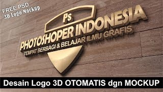 Cara Cepat Desain Logo 3D Dengan MOCKUP di Photoshop [upl. by Renita428]