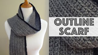 How To Crochet the Outline Ribbed Scarf [upl. by Rolyak796]