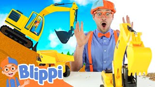 Play with Excavator Toys and Blippi  Learning Excavator Song  Educational Videos For Kids [upl. by Juakn]