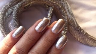 Metallic Silver Nail Polish  Showing Off My Nails D [upl. by Ecyaj]