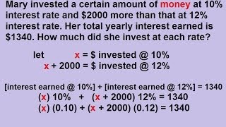 Algebra  Word Problems  Investment Part 13 [upl. by Beacham]