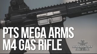 PTS Mega Arms M4 AR15 Airsoft Gas Blowback Rifle  AirSplat On Demand [upl. by Akcimehs584]