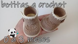 Tutorial botas de bebe a crochet 0 a 3 meses [upl. by Eellah]