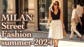 🇮🇹 Iconic Italian Fashion summer 2024 Milan Street Style Trends amp Polka Dot Dresses [upl. by Sousa36]