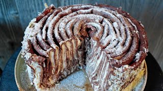 Gâteau aux crêpes chocolat crème fouettée et pâte à tartiner pour la chandeleur [upl. by Em]