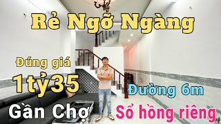 Tâm Tư bán nhà rẻ đến Ngỡ Ngàng đúng giá 1tỷ35 sổ hồng riêng gần chợ đường đinh đức thiện 6m [upl. by Anirt34]