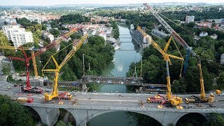 Wiedereinbau der sanierten KönigLudwigBrücke über die Iller [upl. by Harris]