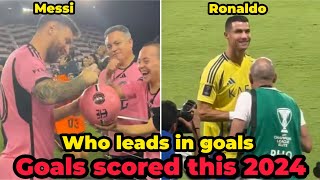 Lionel Messi vs Cristiano Ronaldo Who leads in goals scored in 2024 [upl. by Depoliti367]