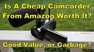 Cheap Camcorder from Amazon Review and Test [upl. by Smailliw]