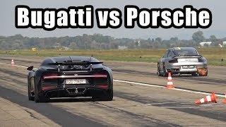 1600HP 9ff Porsche 997 Turbo vs 1500HP Bugatti Chiron [upl. by Rramel]