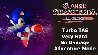 SSBM TAS  Sonic Adventure Mode Turbo Very Hard No Damage [upl. by Adachi]