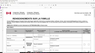 COMMENT REMPLIR CE FORMULAIRE RENSEIGNEMENT SUR LA FAMILLE IMM5707 F [upl. by Scheer]