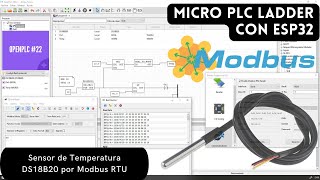 ⚡ OpenPLC Cap22 Modbus RTU Sensor de temperatura DS18B20 y manejo de Memoria MW MD y ML OpenPLC [upl. by Pontias984]