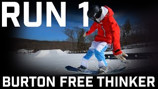 Run 1 Burton Free Thinker Snowboard [upl. by Lyrred]