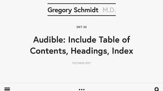 Audible Include Table of Contents Headings Index [upl. by Haff588]