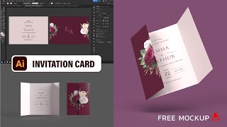 How to Invitation Card Design in Adobe Illustrator CC 2022  Graphic Design Tutorials [upl. by Anrev]